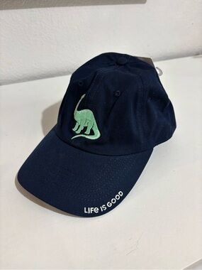 Life is Good Kids Navy Blue Dinosaur Hat NEW